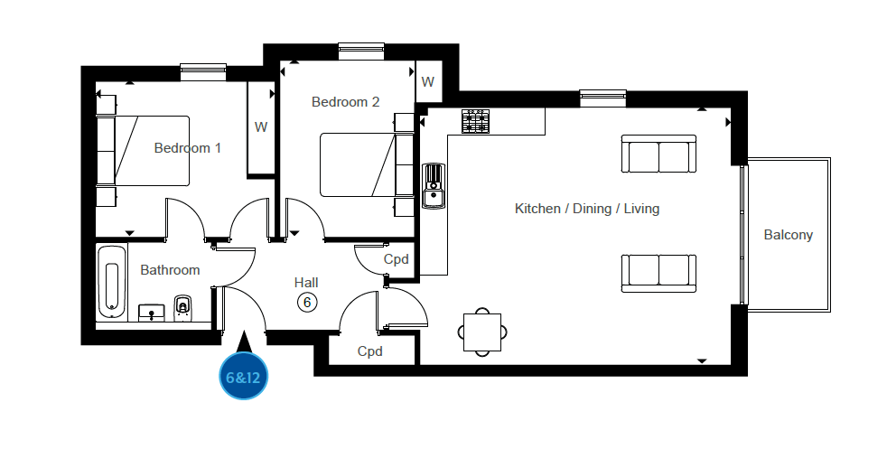 Apartment 6, Cautley House, Hythe, Kent floorplan