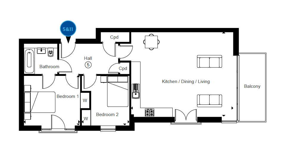 Apartment 5, Cautley House, Hythe, Kent floorplan